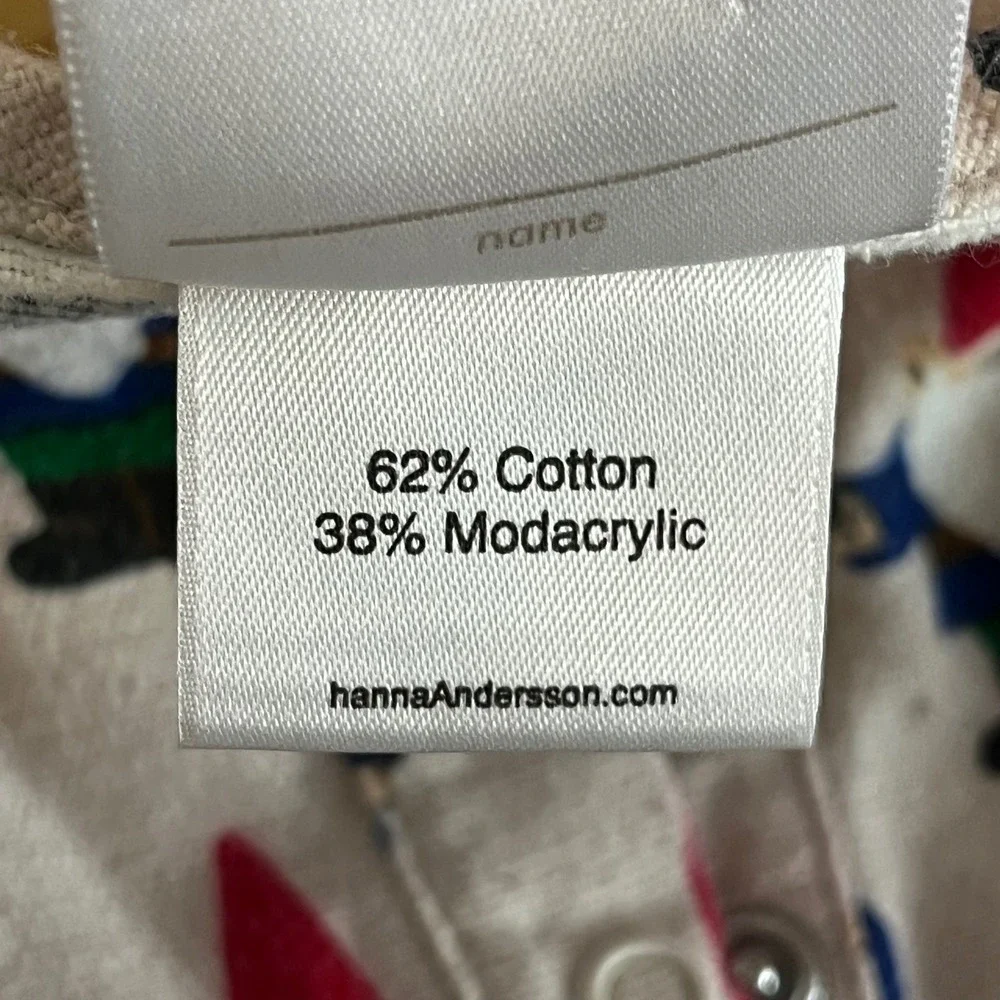 Hanna Andersson Kids Gnome Print Long Sleeve Ruffle Hem Dress Tan Size 110 US 5